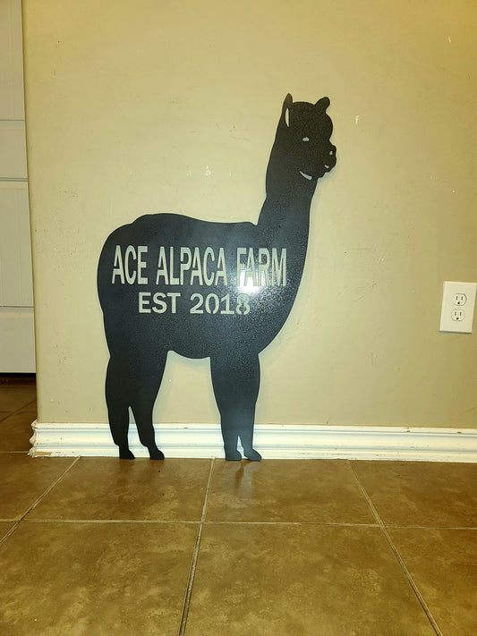 Alpaca Custom Metal Sign