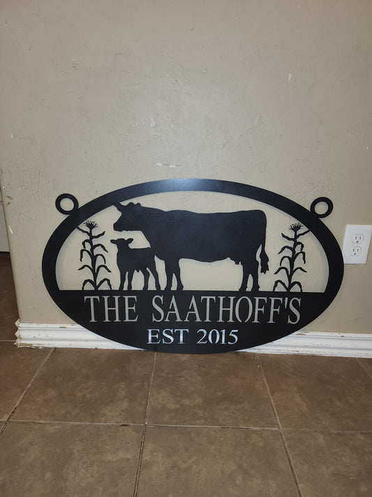Cow cornstalk/wheat signs