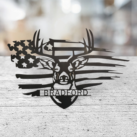 American flag buck head design