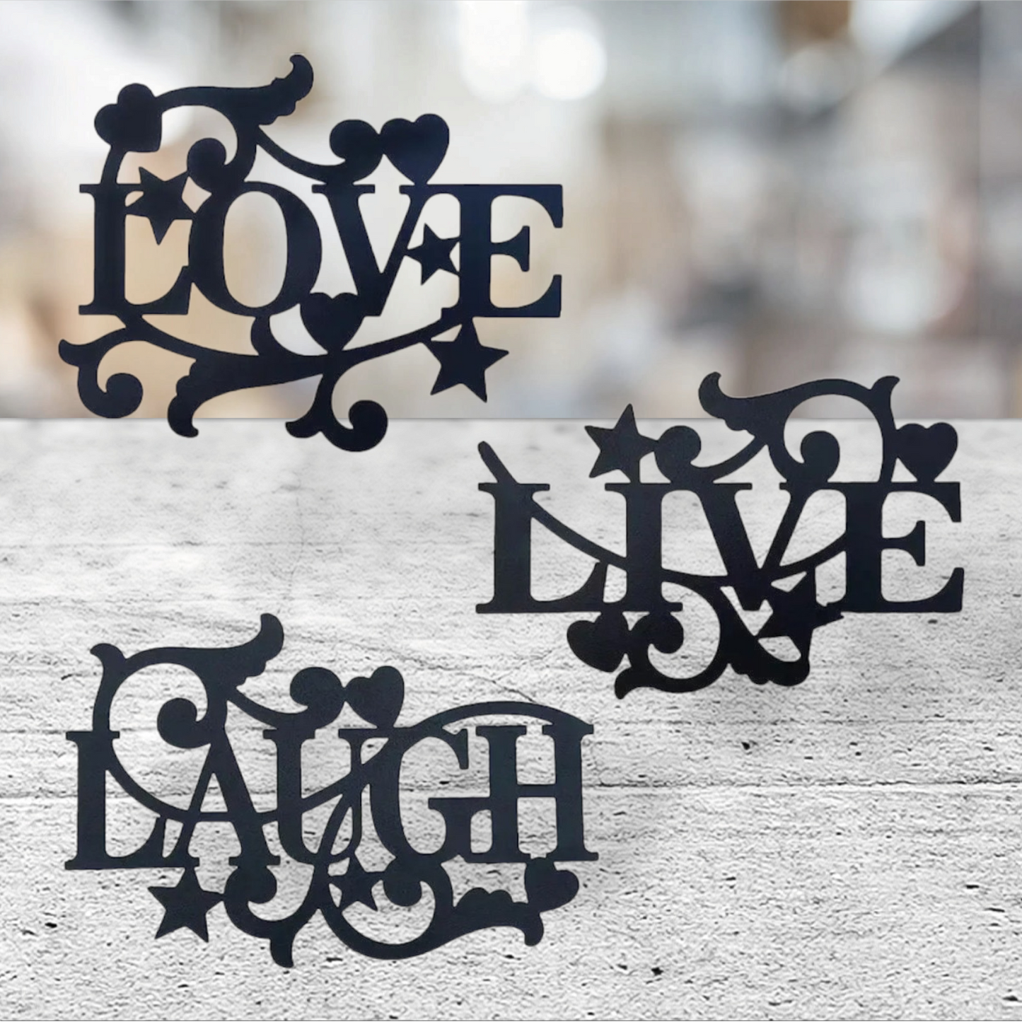 Home decor live, laugh, love 3 piece set