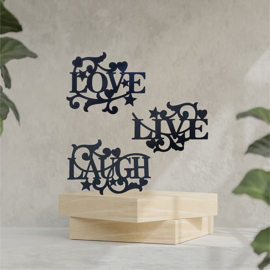 Home decor live, laugh, love 3 piece set