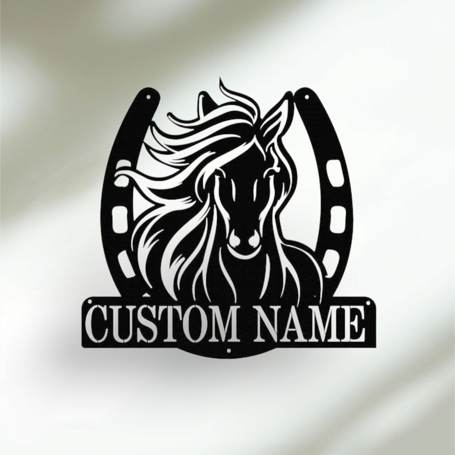 Beautiful horse in horseshoe design