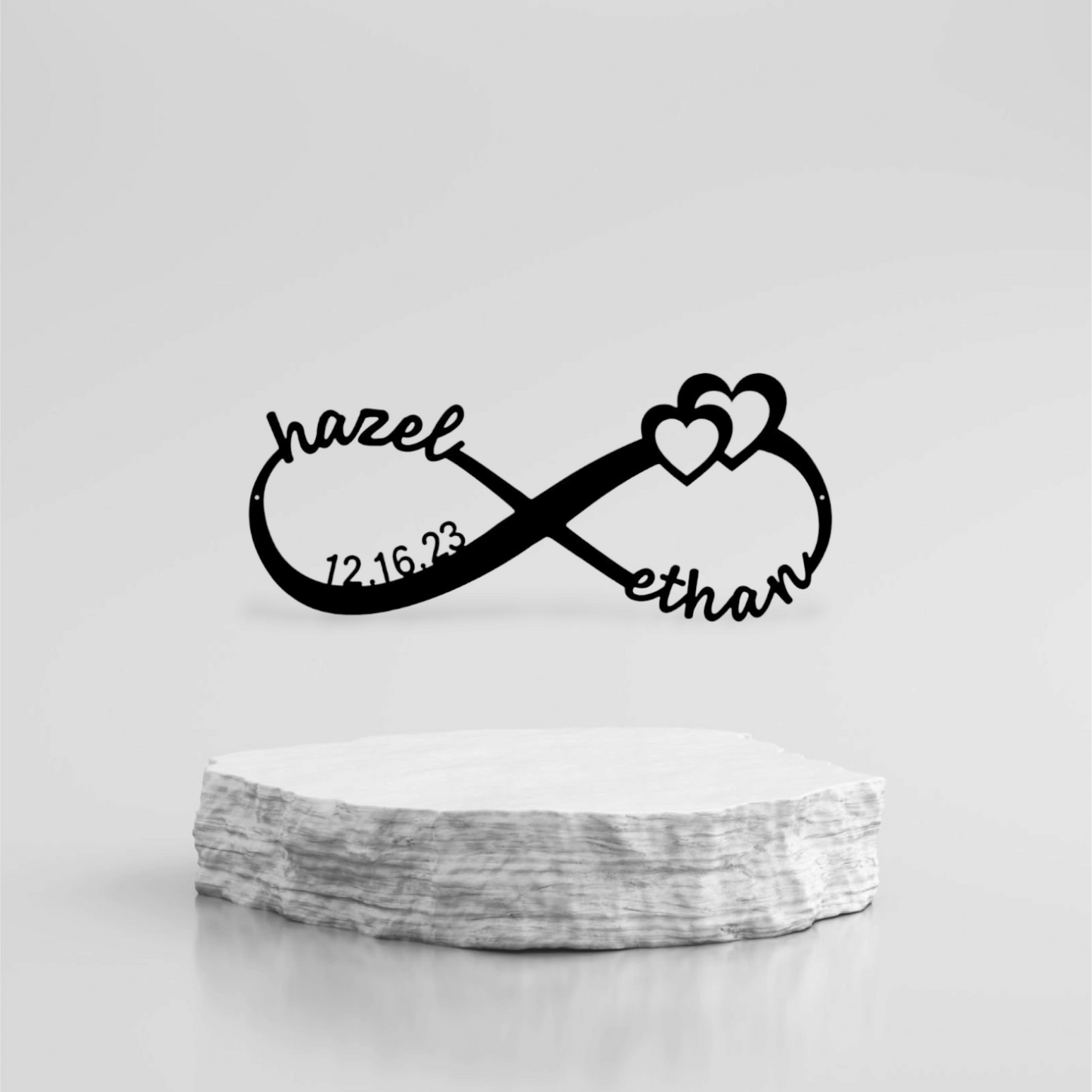 Infinity heart names sign