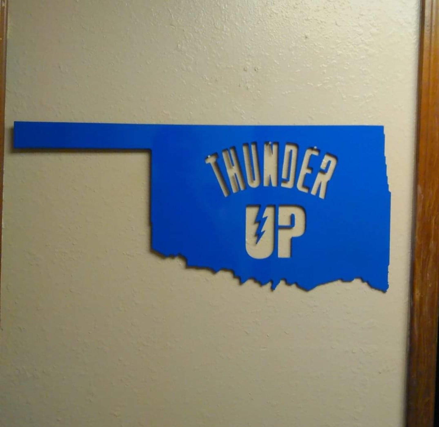 Thunder UP OKLAHOMA METAL SIGN