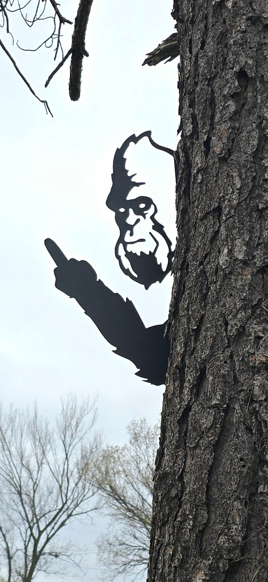 Peek-A-Boo Bigfoot Metal Design